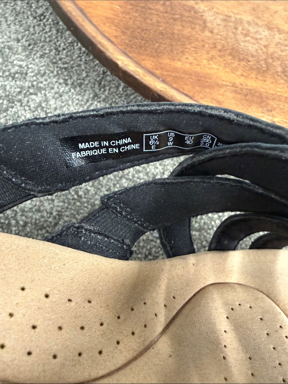 Clarks Collection Sandals Wm 9 Wide Laurieann Bali Slide Black Leather Comfort - Picture 12 of 14